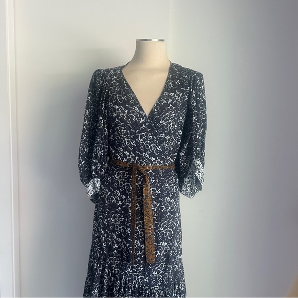 Apiece Apart Black and White Floral Midi Dress - Picture 4 of 7